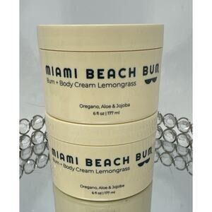 Bundle of 2-Miami Beach Bum Body Cream Lemongrass - 6 fl oz / 177 mL New/Sealed